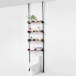 Etagere wc reglable a 4 niveaux, meuble de rangement au - dessus des toilettes en acier a faible teneur ... Etagere wc reglable a 4 niveaux, meuble de rangement au - dessus des toilettes en acier a faible teneur ...