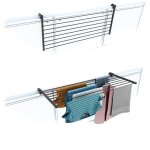 tendoir de balcon rabattable, schoir  linge pour rambarde extrieur rsistant foxydry duo, pour terrasses, ...