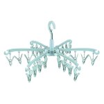 Etendoir linge interieur exterieur, vert 24 pinces sechoir a linge  suspendre pliable, etendoir chaussette ...