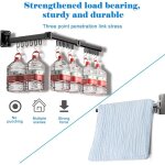 Etendoir � linge mural, s�choir � linge pliable int�rieur et ext�rieur, aluminium - noir