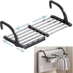 �tendoir � linge pliable en acier inoxydable pour balcon, radiateur ou mur, t�lescopique (longueur : ...