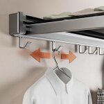 �tendoir � linge pliable et r�tractable � fixation murale en maille pour salle de bain �tendoir � linge ...