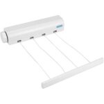 �tendoir � linge r�tractable t�lescopique int�rieur ext�rieur fixation murale 4 lignes corde s�chage