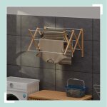 Etendoir mural extensible en bambou et metal