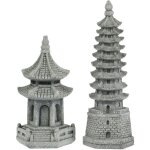 Etereauty pagode statue tour miniature lanterne dcor figurines jardin pierre japonais chinois grs mini ...