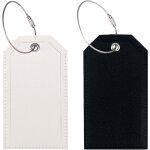 �tiquettes � bagages en cuir pour hommes et femmes, avec rabat arri�re int�gral et anneaux en acier - ...