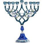 �toile hanoukka menorah david bougeoir peint main f�te festival
