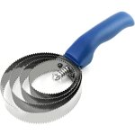 Etrille double face, brosse cheval, 4 anneaux, avec manche soft touch 1pcs