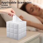 �tui carr� en cuir pour bo�te � mouchoirs - avec fond magn�tique, pour la maison et le bureau - 1 pi�ce, ...