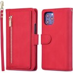 �tui magn�tique en cuir grande capacit� pour iphone 12 pro (rouge)