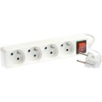 Blocs multiprises 4 prises 2p + t 16a - h05vv - f 3g1mm - 1 mtre - blanc avec interrupteur