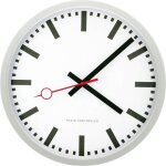 Eurotime - horloge murale 59530 - 07 radiopilot�(e) 35 cm argent m�canisme d'horloge silencieux