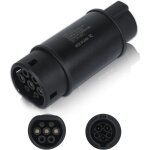 Ev adaptateur de c�ble de charge, max 32a, 240v ac, ip54, adaptateur ev de type 1 vers type 2, adaptateur ...