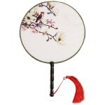 �ventail � main rond � double face, style chinois ancien, �ventail � main classique de palais