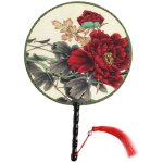 �ventail � main rond � double face, style chinois ancien, �ventail � main classique de palais