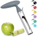 �videur � pommes avec manche en abs, lame dentel�e en acier inoxydable, manche en plastique, gris