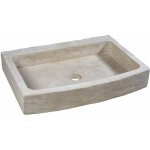 Ro'ma nature - evier � poser 1 bac arc - pierre naturelle atlas - 90x60 - 65x15 cm - beige