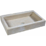 Ro'ma nature - evier  poser 1 bac classic - pierre naturelle atlas - 90x60x15 cm - beige