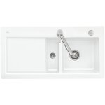 Evier 1 bac et demi avec egouttoir a gauche villeroy et boch subway pure 60 100 x 51 cm blanc vidage ...