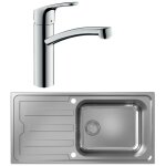 Hansgrohe - evier 1 bac s44 inox + robinet de cuisine focus m41 160 chrom�
