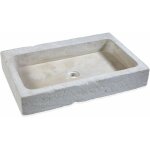 Ro'ma nature - evier  poser 1 bac old classic - pierre naturelle atlas - 90x60x15 cm - beige