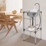 �vier autonome inox de cuisine 1 bac �vier sur pieds acier anti - eclaboussures lavabo professionnel ...