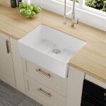 �vier de c�ramique deervalley s�rie ferme ? bac profond 60, 5 x 40, 8 cm avec rebord int�gr� et accessoires ...