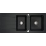 Villeroy&boch - evier cramique architectura noir mat 2 bacs 1 gouttoir