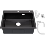 Evier cuisine 1 bac 60×48cm, evier noir, evier inox 1 bac rectangulaire, evier inox moderne, Évier de ... Evier cuisine 1 bac 60×48cm, evier noir, evier inox 1 bac rectangulaire, evier inox moderne, Évier de ...