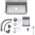 �vier cuisine 1 bac 68 x 45 cm teeno, �vier � encastrer �vier inox cuisine, trous pour robinets et distributeu ...