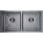 �vier cuisine 2 bacs inox lomazoo aquarius 875x450 mm anthracite