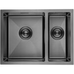 �vier cuisine 2 bacs inox lomazoo galaxy 595x450 mm anthracite