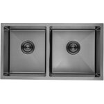 �vier cuisine 2 bacs inox lomazoo vermont 815x450 mm anthracite