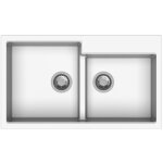 Samet - evier de cuisine avec 2 cuves blanc 86x50 cm - tiptoe