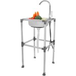 vier de cuisine en acier inoxydable, 1 bac avec robinet, 38 x 33 x 75 cm, vier indpendant pour les ...
