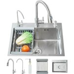 vier de cuisine en acier inoxydable vier 1 bac vier simple avec robinet extensible grand cuve 1 bac ...