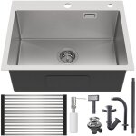 vier de cuisine en acier inoxydable 58 x 45 cm, vier encastr, vier de cuisine pour meuble bas de ...