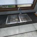 Evier de cuisine argent 78x43x20cm 2 bac en inox avec montage en surface et montage encastr - biubiubath ...