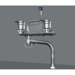 Convient aux �viers de cuisine � double bac avec joint anti - odeur, kit de vidange int�gr�, convient ...