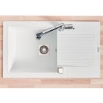 Pro et discount - evier de cuisine  encaster 1 cuve bac en rsine minrale blanc 86 x 50 cm