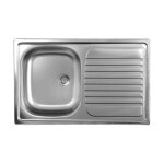vier de cuisine encastrable en acier inoxydable 50x79 cm gouttoir  droite