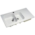 [jamais utilise] �vier de cuisine � poser geberit romans 2 cuve et 1 �gouttoir blanc en c�ramique - 0069000000 ...