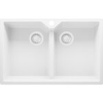 Evier cuisine en granit 78x50cm, lavabo 2 bacs + kit de vidage, vier  encastrer au meuble 80cm - madrid ...