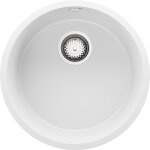 Primagran - evier cuisine granit rond 46x46cm, evier 1 bac + kit de vidage, lavabo cuisine au meuble ... Primagran - evier cuisine granit rond 46x46cm, evier 1 bac + kit de vidage, lavabo cuisine au meuble ...