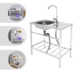 viers de cuisine, vier inox 1 bac avec robinet, vier cuisine extrieur, lavabo inox commercial pour ...