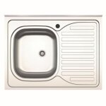 Evier de cuisine � poser monocuve avec �gouttoir droit 80x60 cm - samet sa30dx