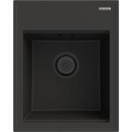 �vier de cuisine encastrable en granit 1 bac alor noir mouchet� avec siphon rectangulaire dor� pour meuble ...