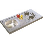 Evier cuisinette en inox 1 cuve 2 plaques électriques moderna cpae100a02 Evier cuisinette en inox 1 cuve 2 plaques électriques moderna cpae100a02