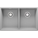 Primagran evier cuisine en granit 76x47cm, lavabo 2 bacs + kit de vidage, vier  encastrer au meuble ...
