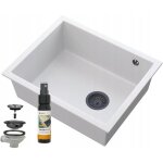 Granitan - vier encastr blanc salix avec siphon noir